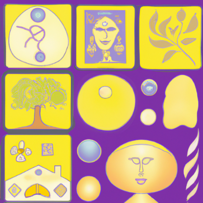 Picture of Self (a mandala, a flower, a square, a shell, a pearl, a garden, a tree, a circle, a sphere, a square, a stone, a royal couple)